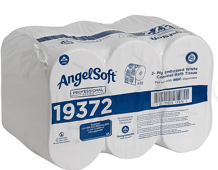 Angel Soft Professional Series Compact 2 - Ply Coreless Toilet Paper, 36 Rolls/Case - thecleanstart