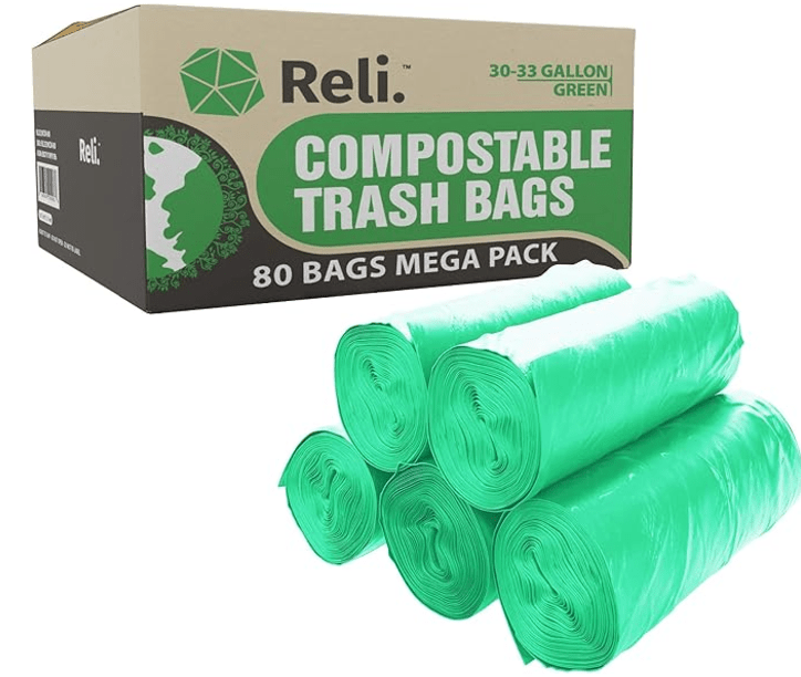 Reli Garbage Bags - 33gl Biodegradable, 80 Bags - thecleanstart
