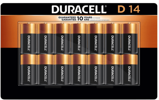Duracell Batteries, D 14/pack - thecleanstart