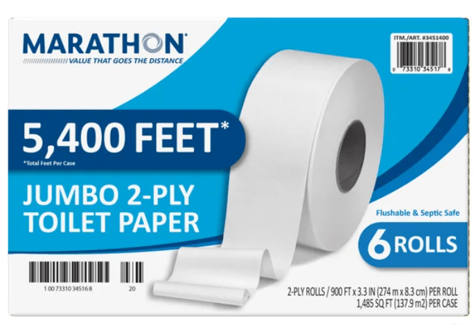 Marathon Toilet Paper, Jumbo Roll, 6 Rolls - thecleanstart