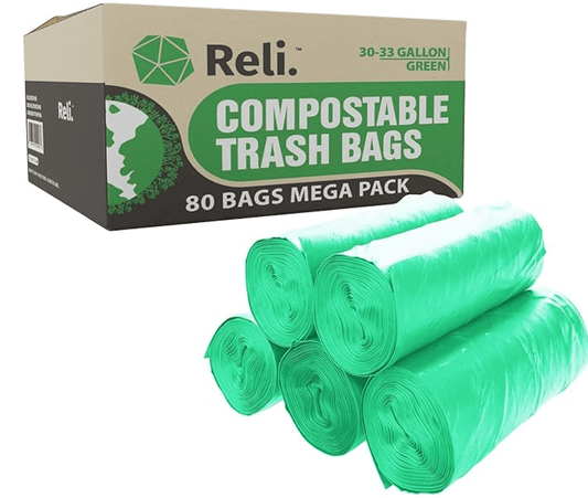 Reli Garbage Bags - 33gl Biodegradable, 80 Bags - thecleanstart